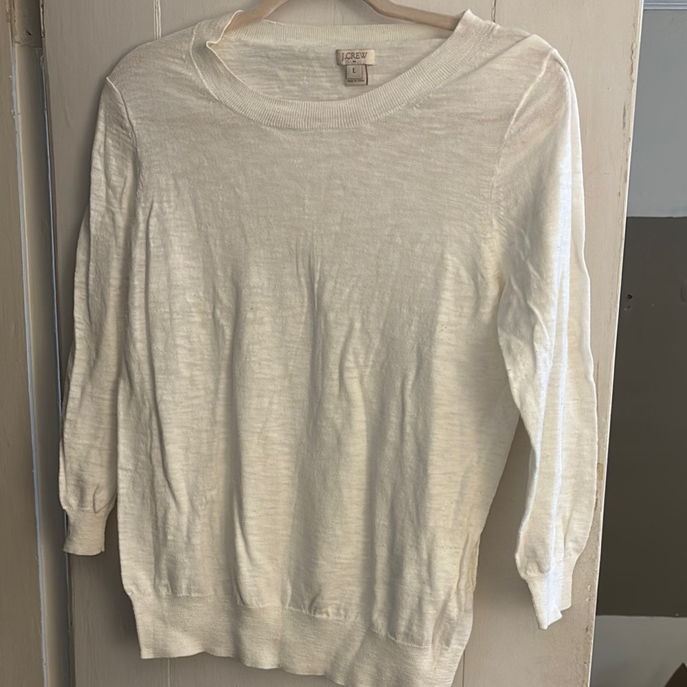 J. Crew Cozy White Sweater